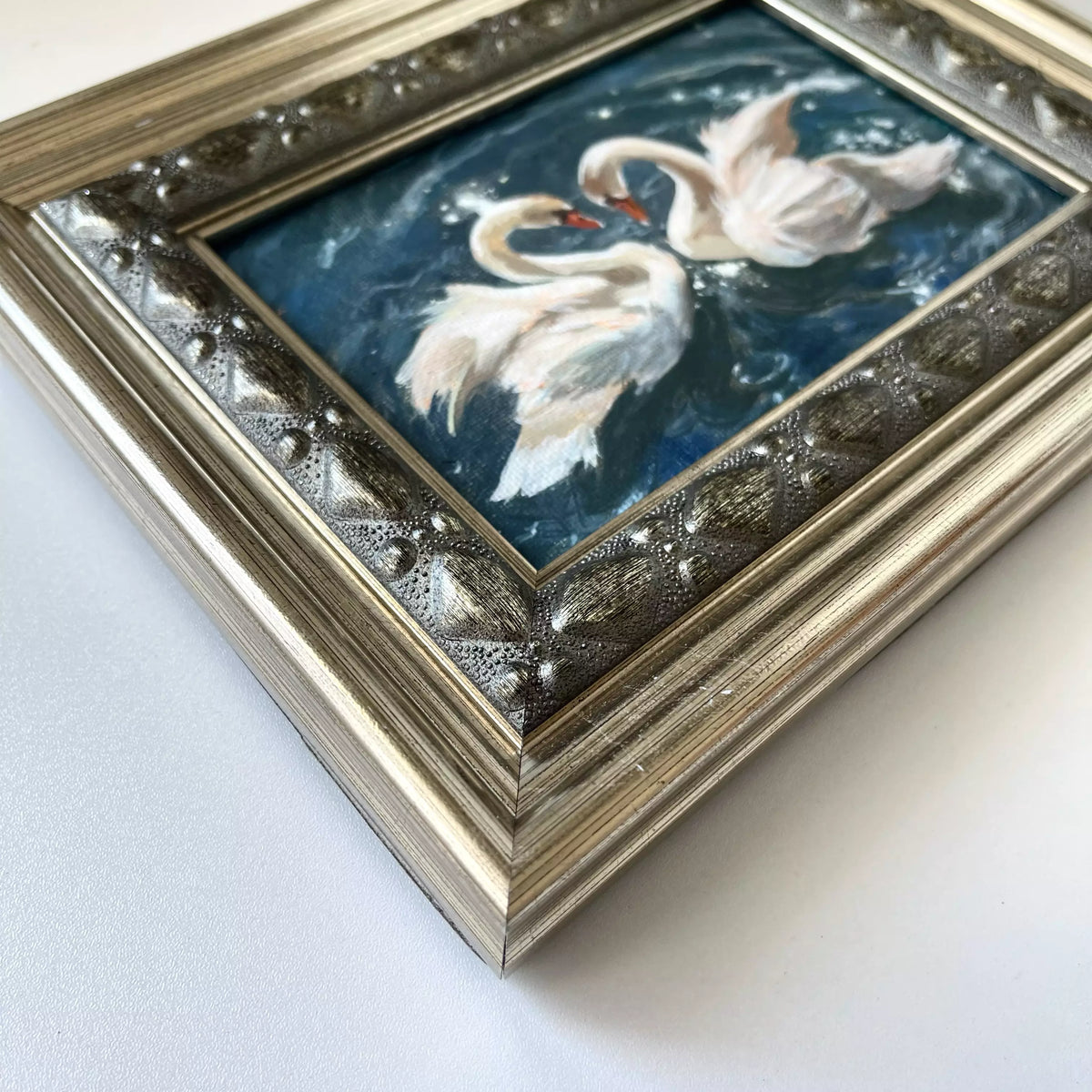 "Celestial Swans" - Original oil painting (framed)