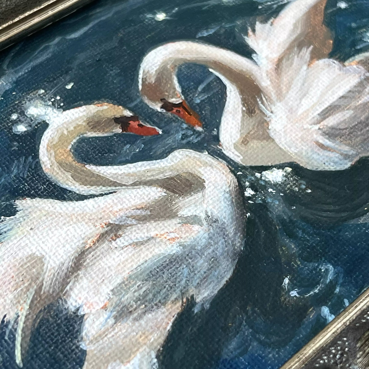 "Celestial Swans" - Original oil painting (framed)