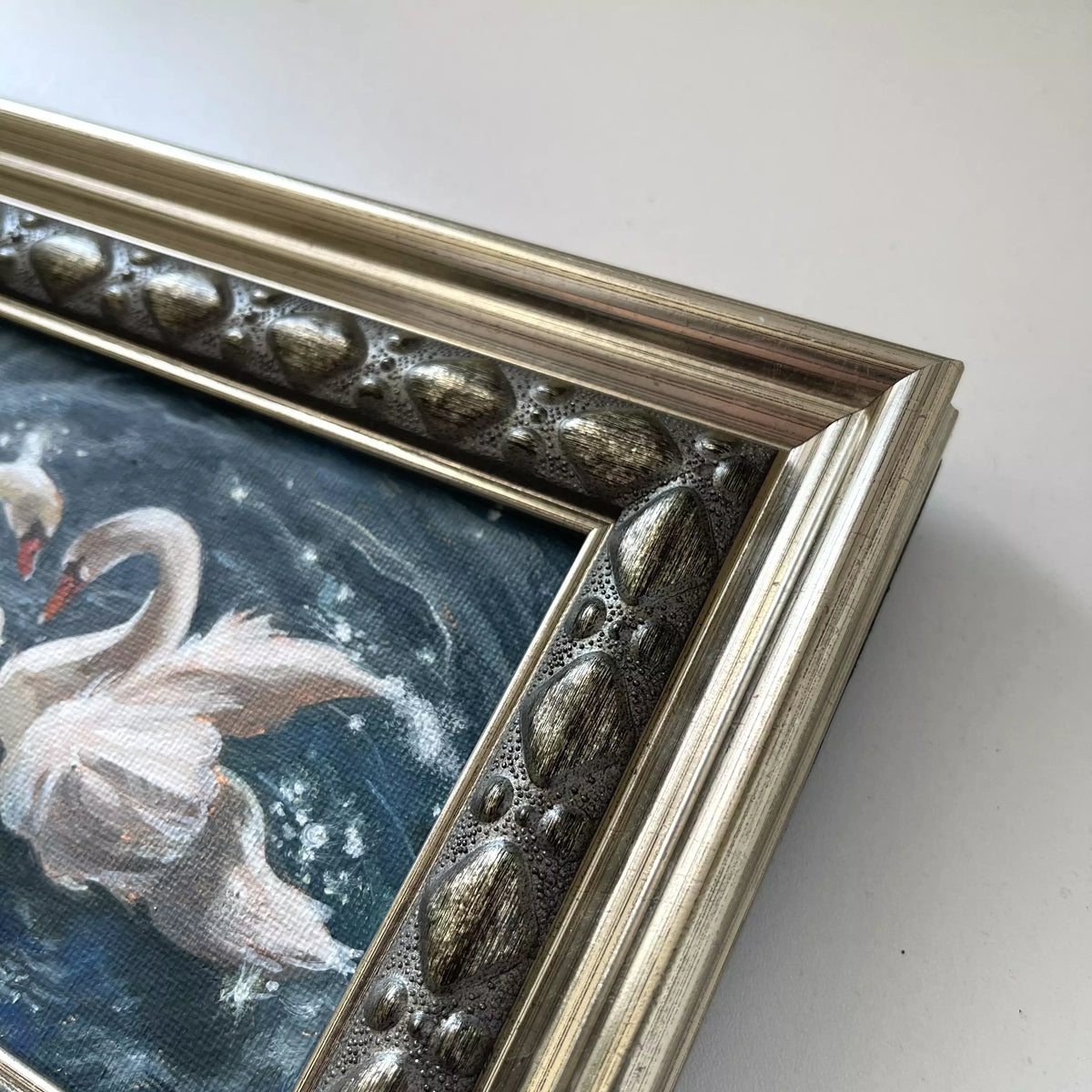 "Celestial Swans" - Original oil painting (framed)