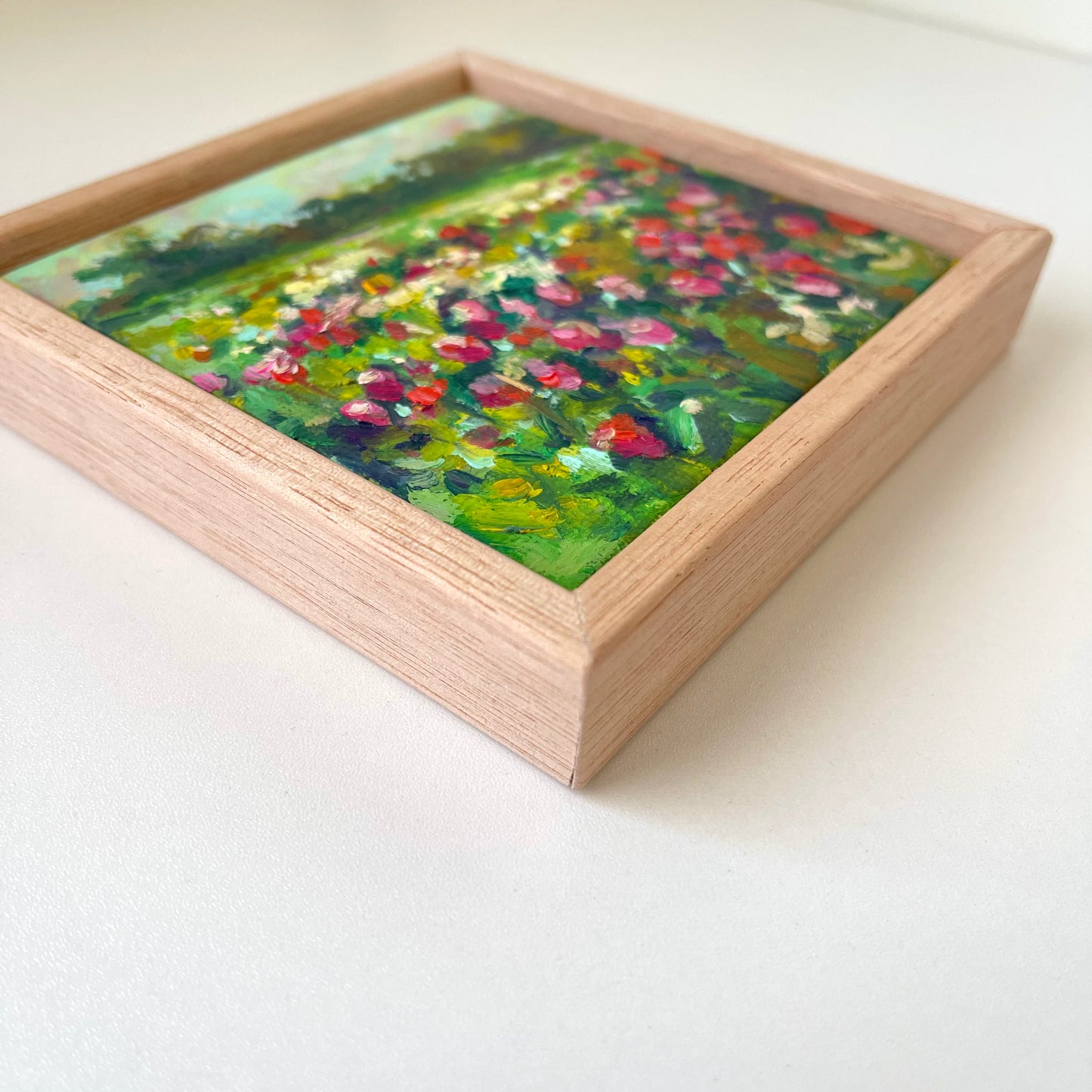 "Textured flower field" - Original oil painting