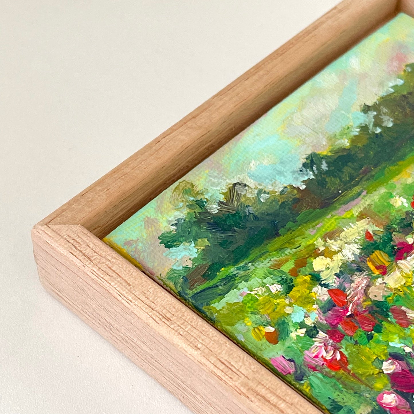 "Textured flower field" - Original oil painting