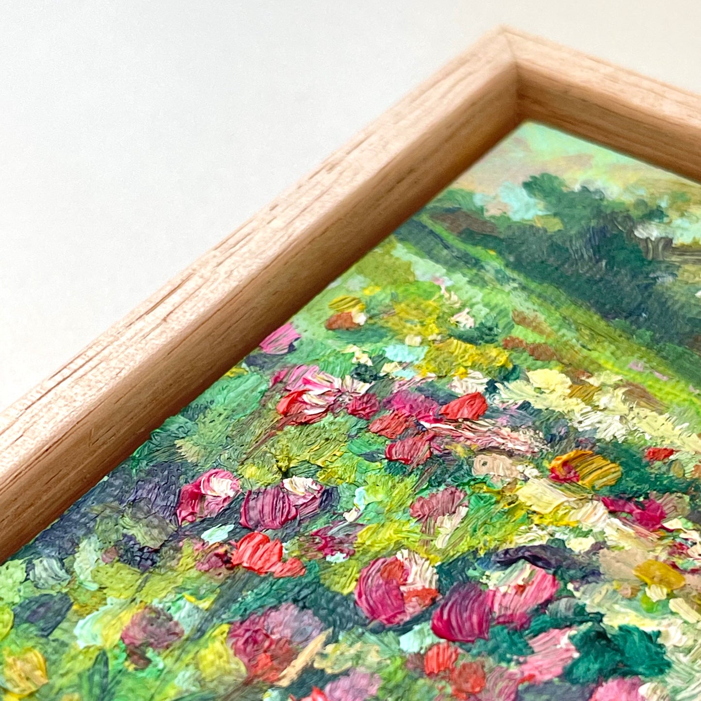 "Textured flower field" - Original oil painting