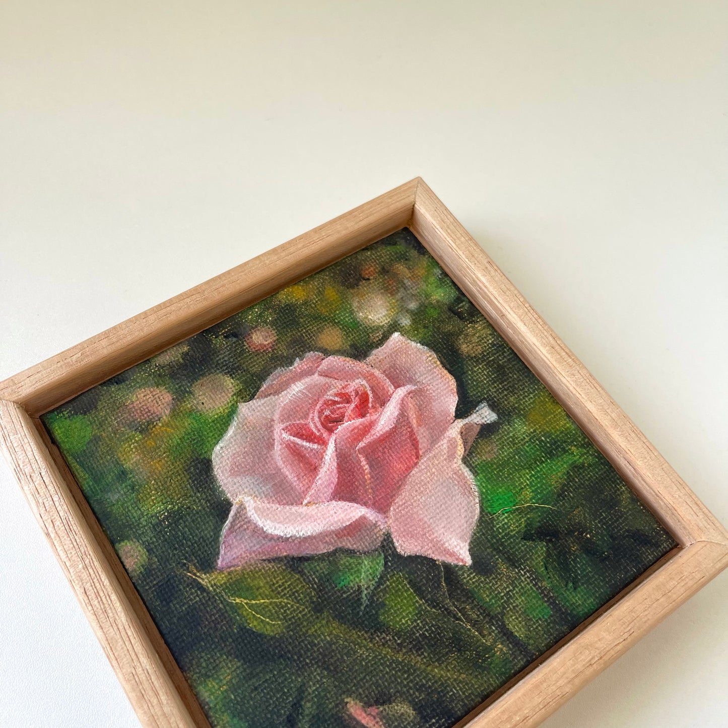 "Pink Rose in Bloom" - Original oil painting