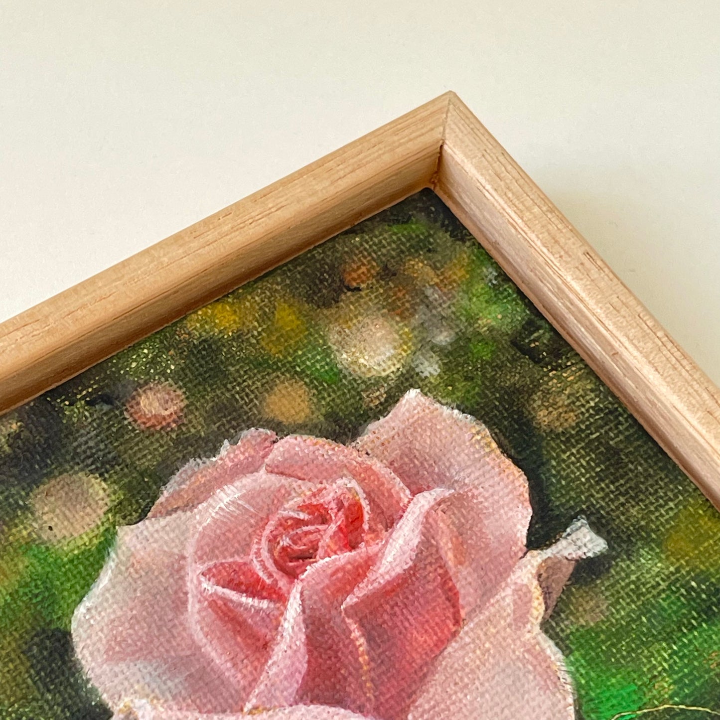"Pink Rose in Bloom" - Original oil painting