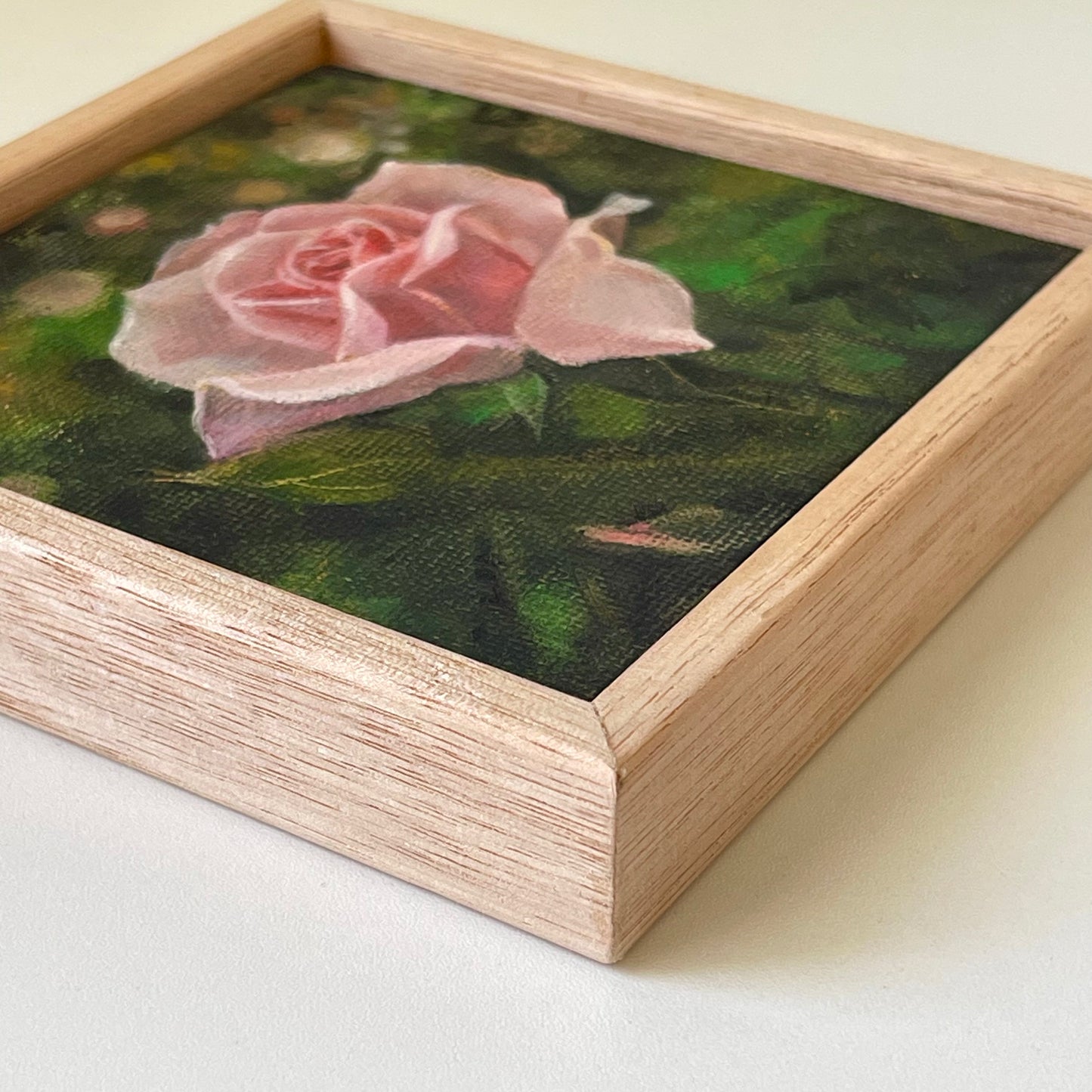 "Pink Rose in Bloom" - Original oil painting