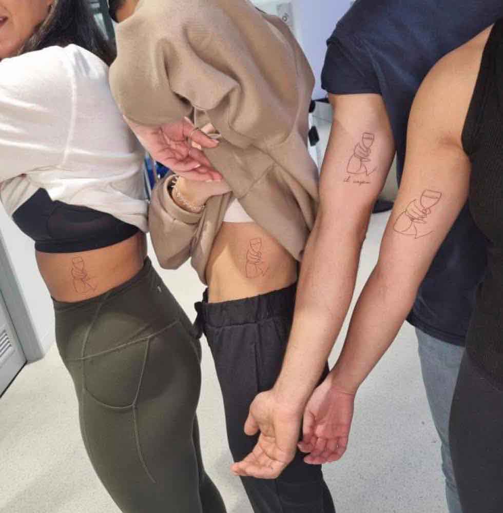 Custom line art tattoo