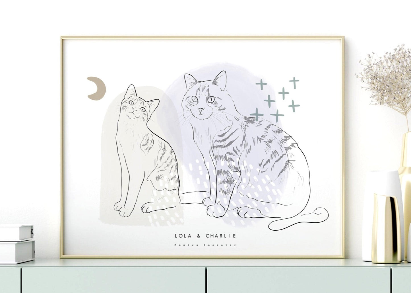 CUSTOM PET PORTRAIT - Detailed line drawing - MonicagonzalezArt