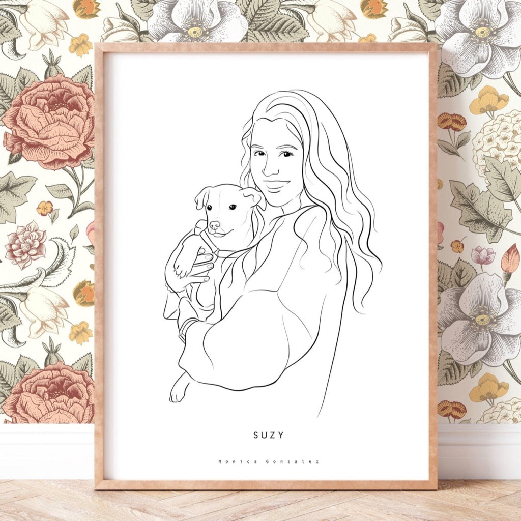 CUSTOM DETAILED LINE DRAWING - MonicagonzalezArt