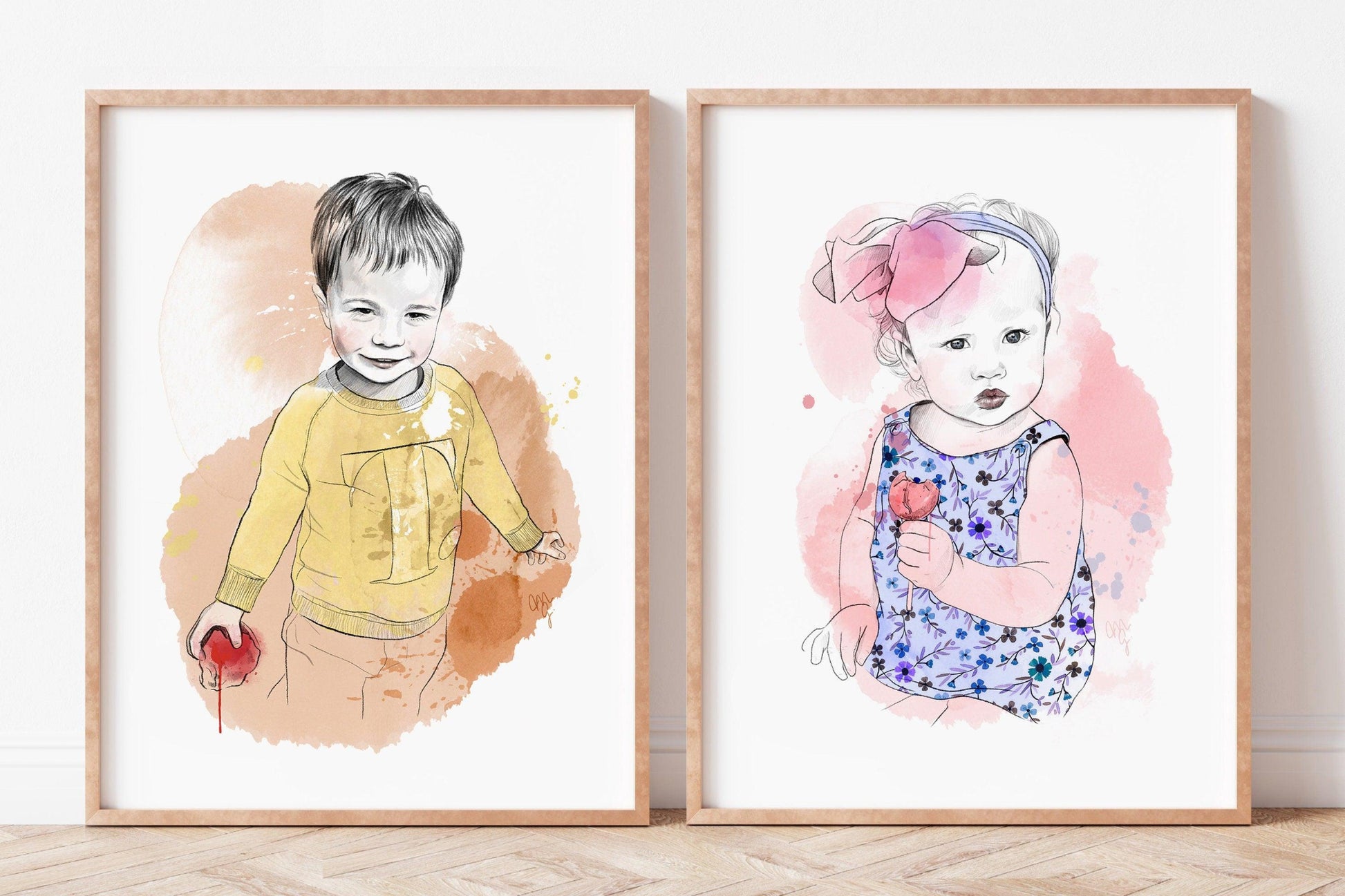 CUSTOM COUPLE PORTRAIT drawing, Watercolor portrait from photo, Custom couple portrait, Paper anniversary gift, Hand drawn portrait - MonicagonzalezArt
