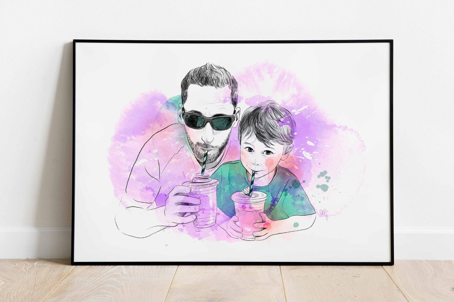 CUSTOM COUPLE PORTRAIT drawing, Watercolor portrait from photo, Custom couple portrait, Paper anniversary gift, Hand drawn portrait - MonicagonzalezArt