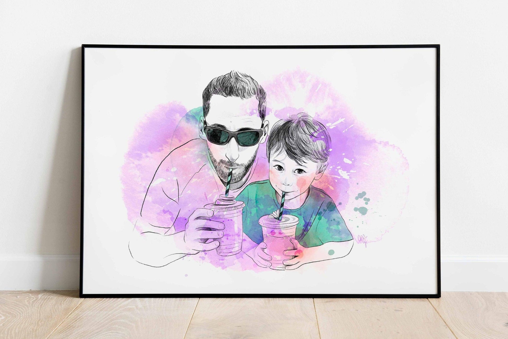 CUSTOM COUPLE PORTRAIT drawing, Watercolor portrait from photo, Custom couple portrait, Paper anniversary gift, Hand drawn portrait - MonicagonzalezArt