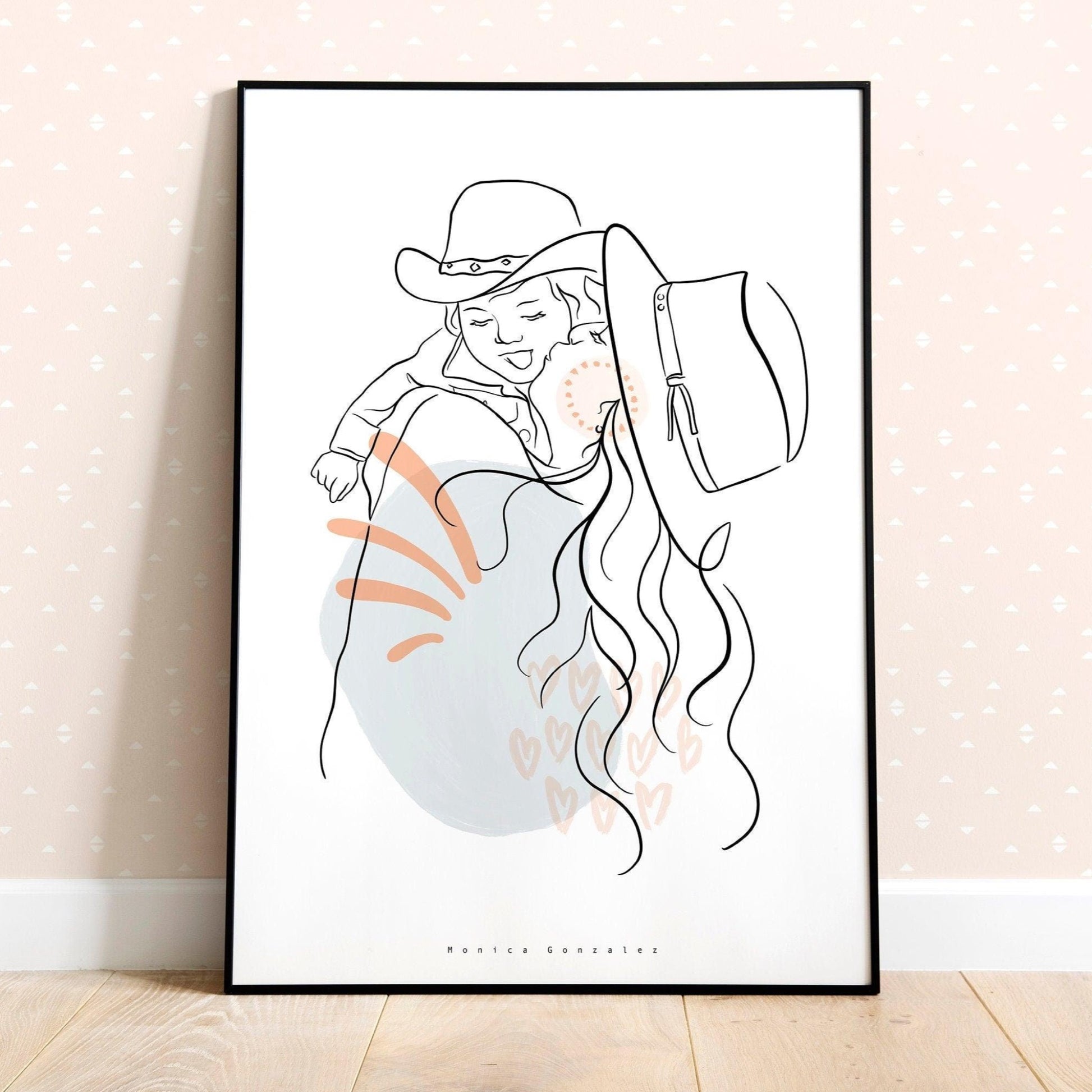 CUSTOM LINE DRAWING, Custom couple portrait, Family illustration, Personalized gift, Line art sketch, Faceless portrait, Birthday gift her - MonicagonzalezArt