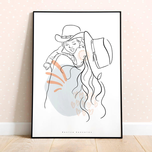 CUSTOM LINE DRAWING, Custom couple portrait, Family illustration, Personalized gift, Line art sketch, Faceless portrait, Birthday gift her - MonicagonzalezArt