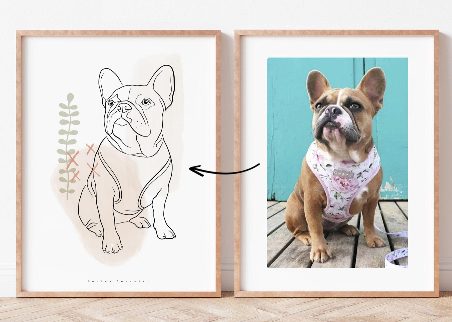 CUSTOM PET PORTRAIT - Detailed line drawing - MonicagonzalezArt