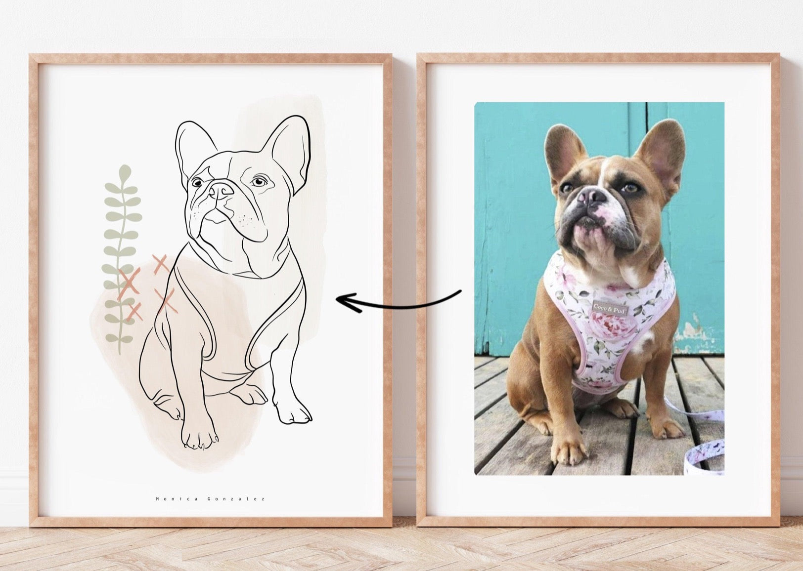 CUSTOM PET PORTRAIT - Detailed line drawing - MonicagonzalezArt