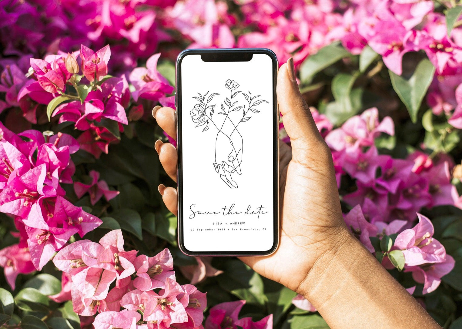 Minimalist Save the date design - MonicagonzalezArt