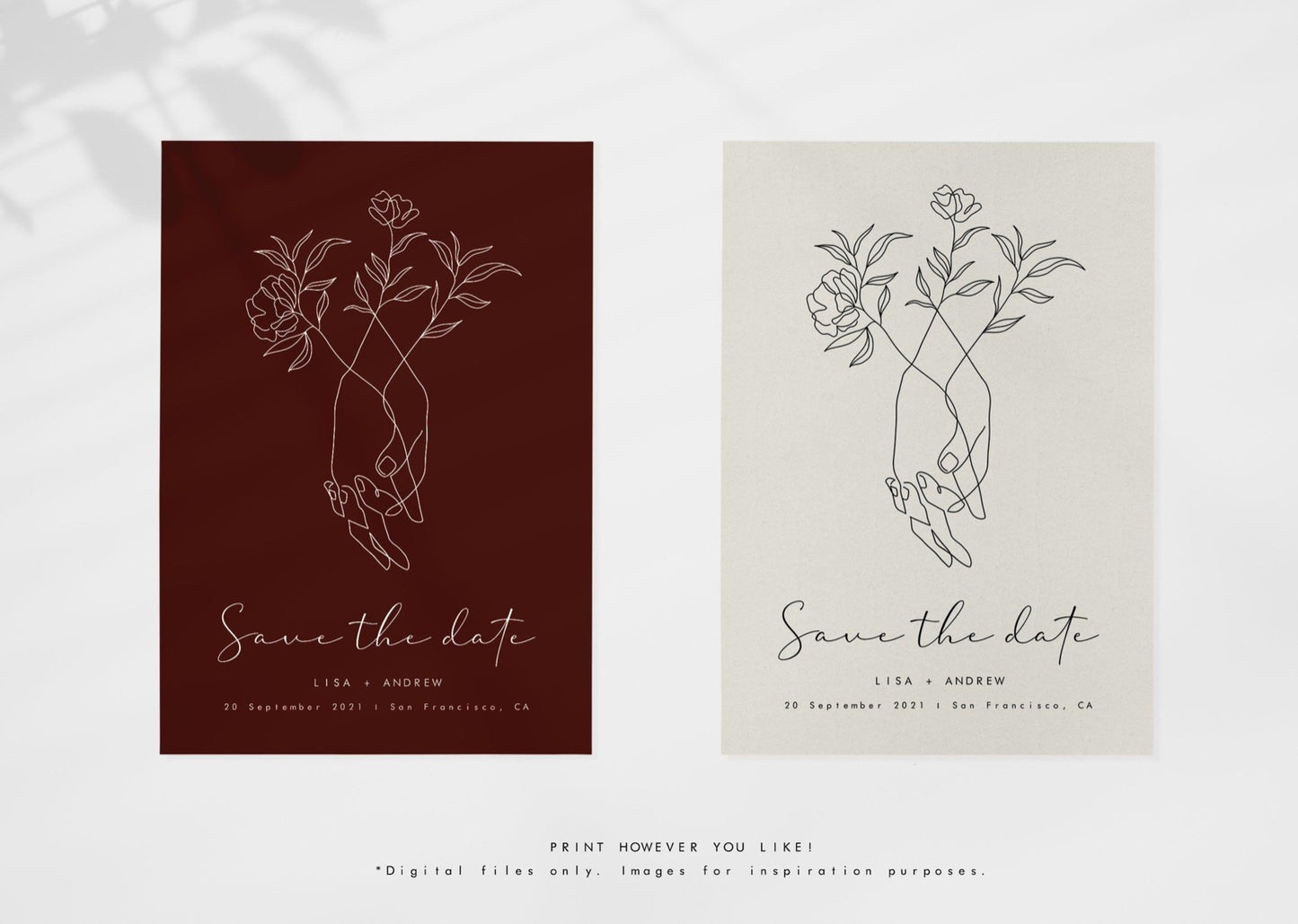 Minimalist Save the date design - MonicagonzalezArt
