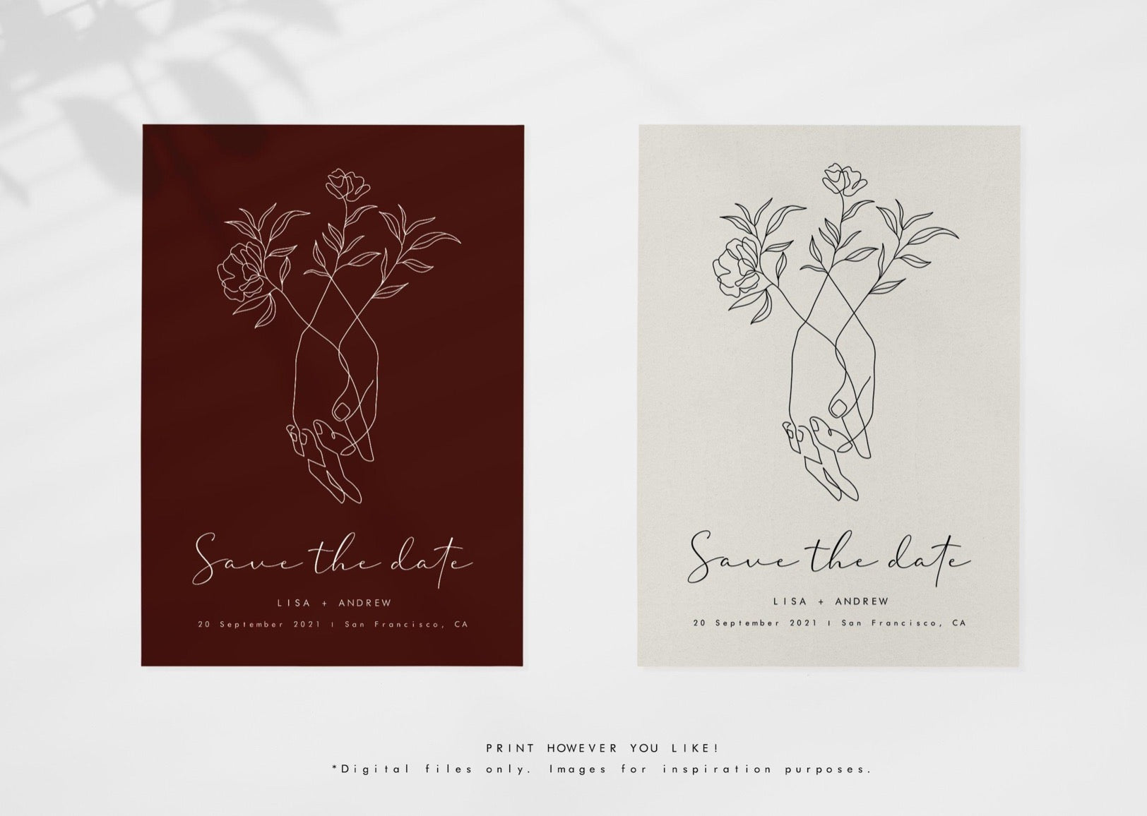 Minimalist Save the date design - MonicagonzalezArt
