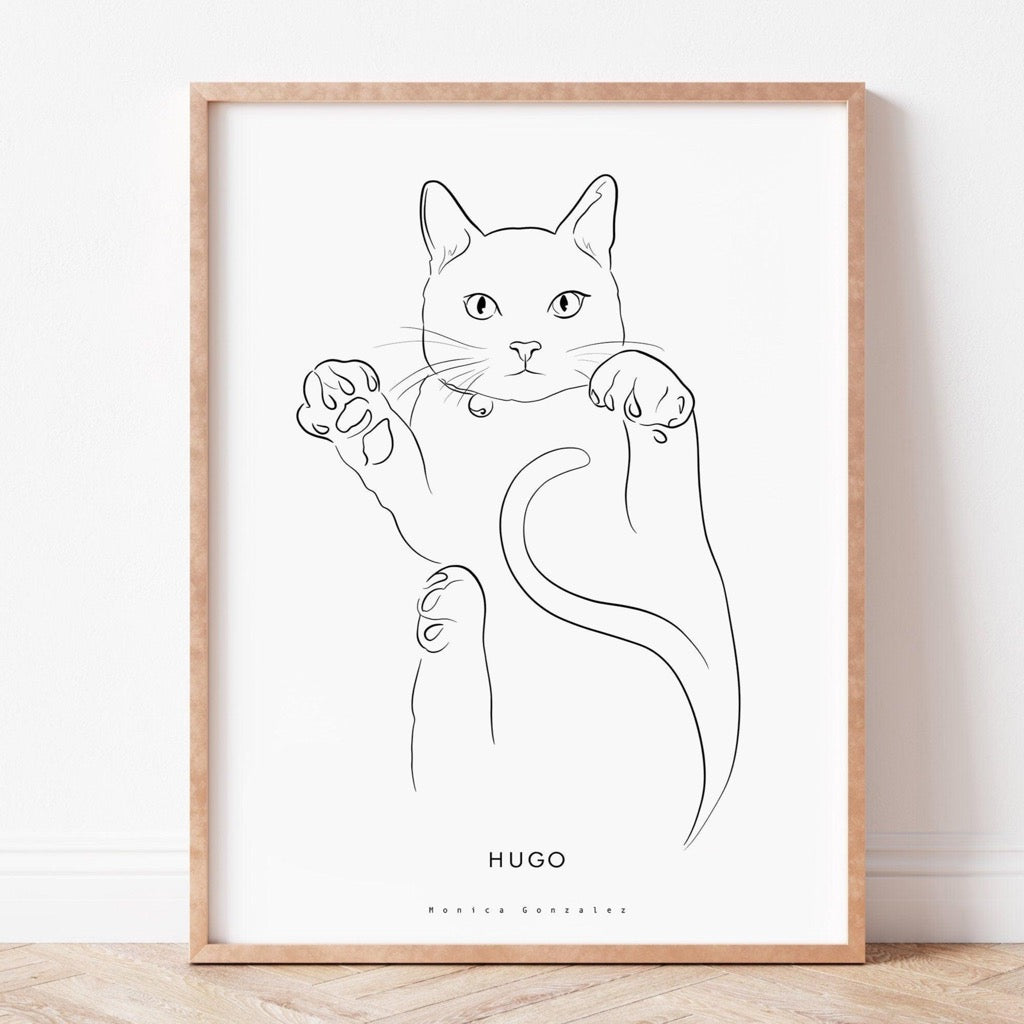 CUSTOM PET PORTRAIT - Detailed line drawing - MonicagonzalezArt