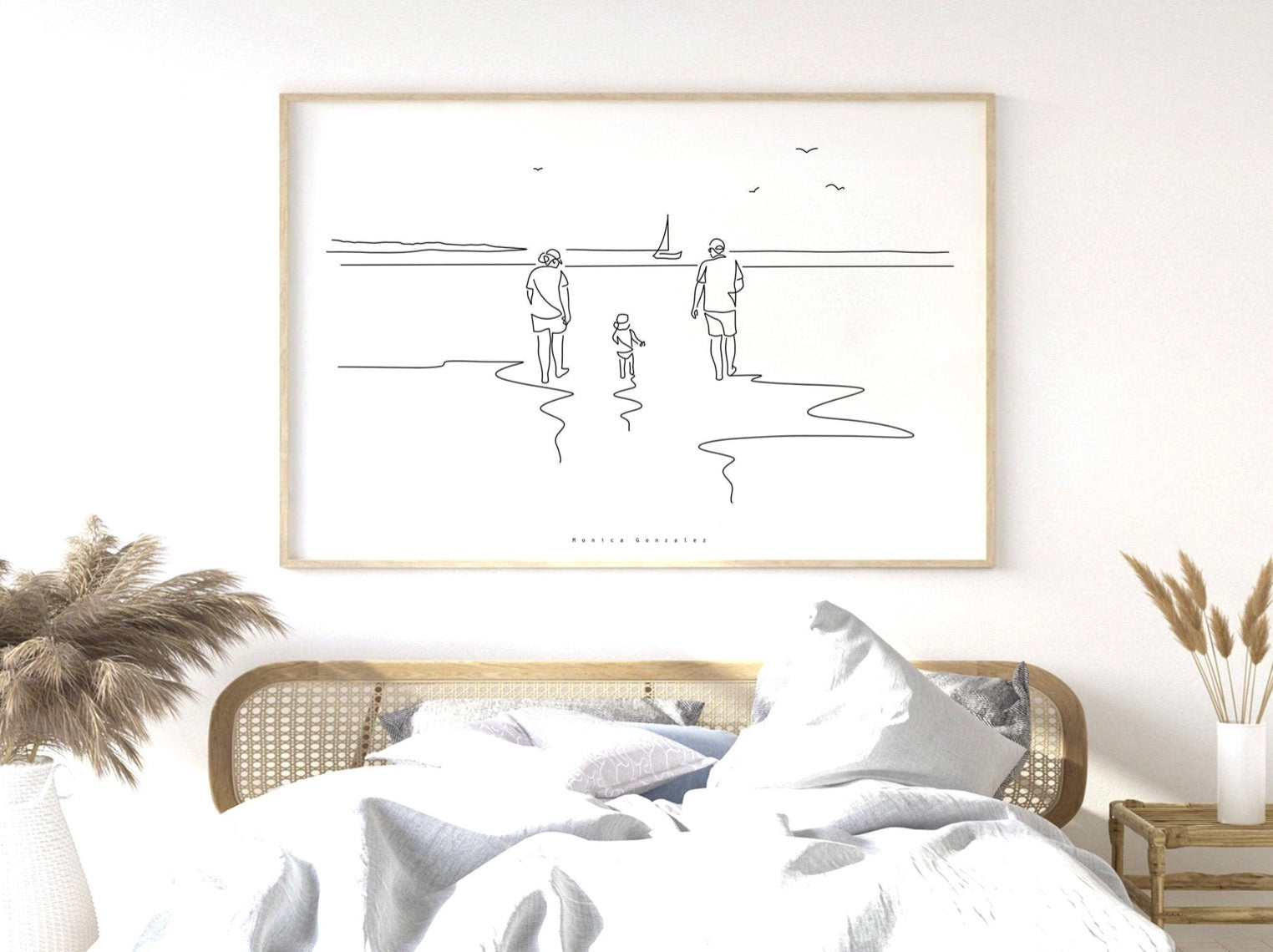 CUSTOM LINE PORTRAIT, Personalized line drawing from photo, Faceless line illustration, Custom family illustration, Personalized gift - MonicagonzalezArt