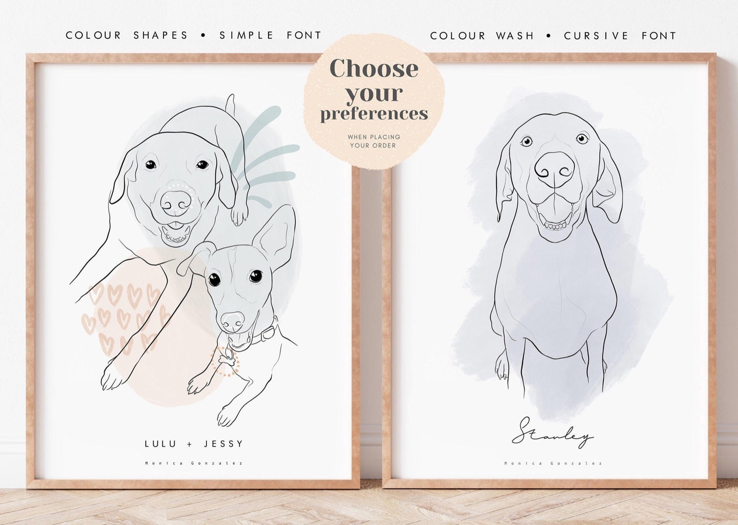 CUSTOM PET PORTRAIT - Detailed line drawing - MonicagonzalezArt
