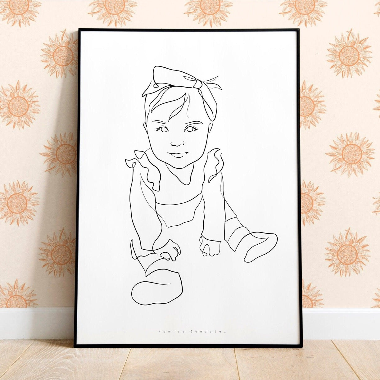 Custom single line art portrait