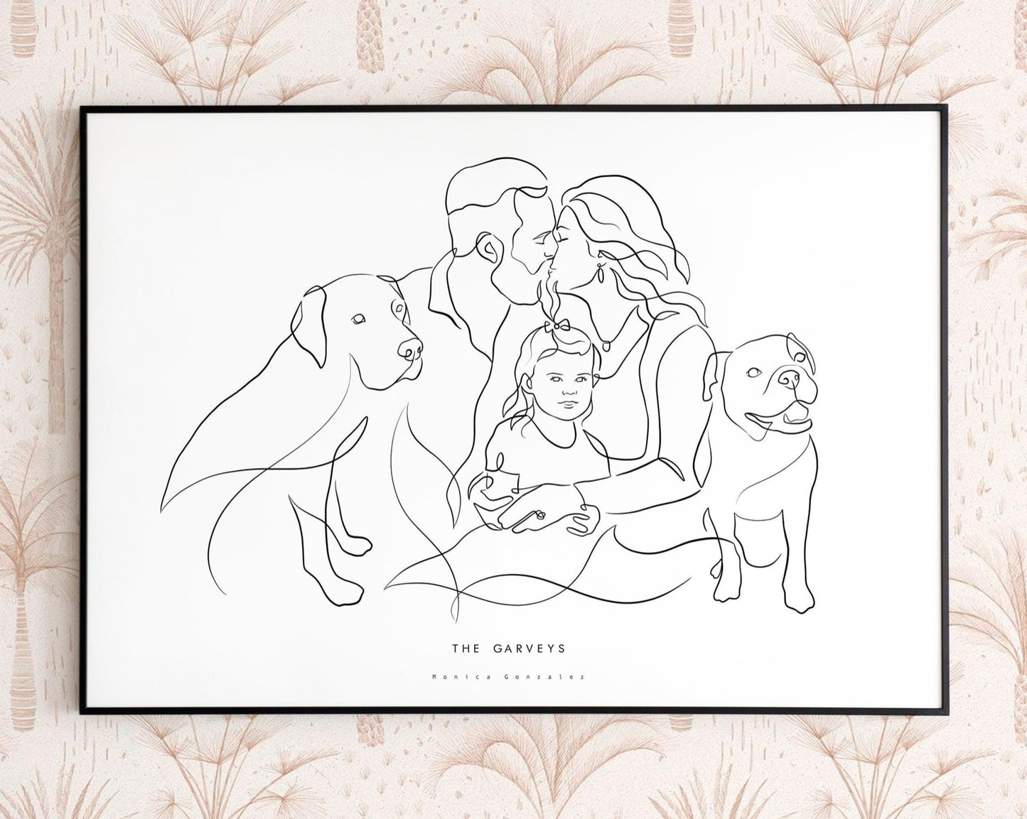 CUSTOM LINE ART PORTRAIT - Variable line thickness version - MonicagonzalezArt