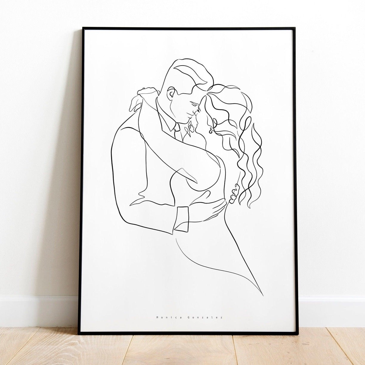 Custom couple line portrait