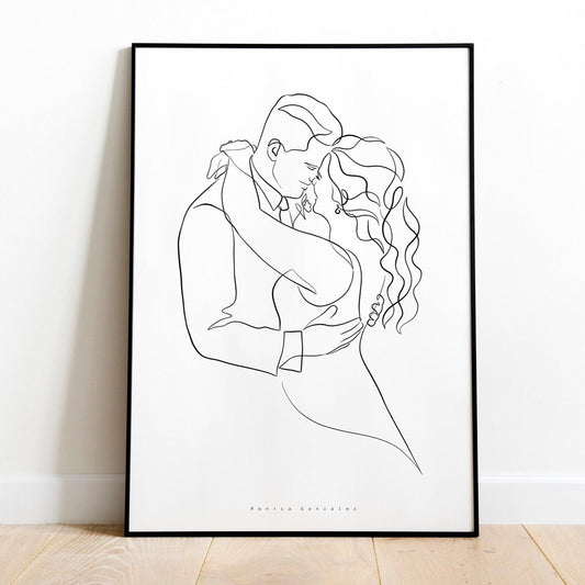 Custom couple line portrait