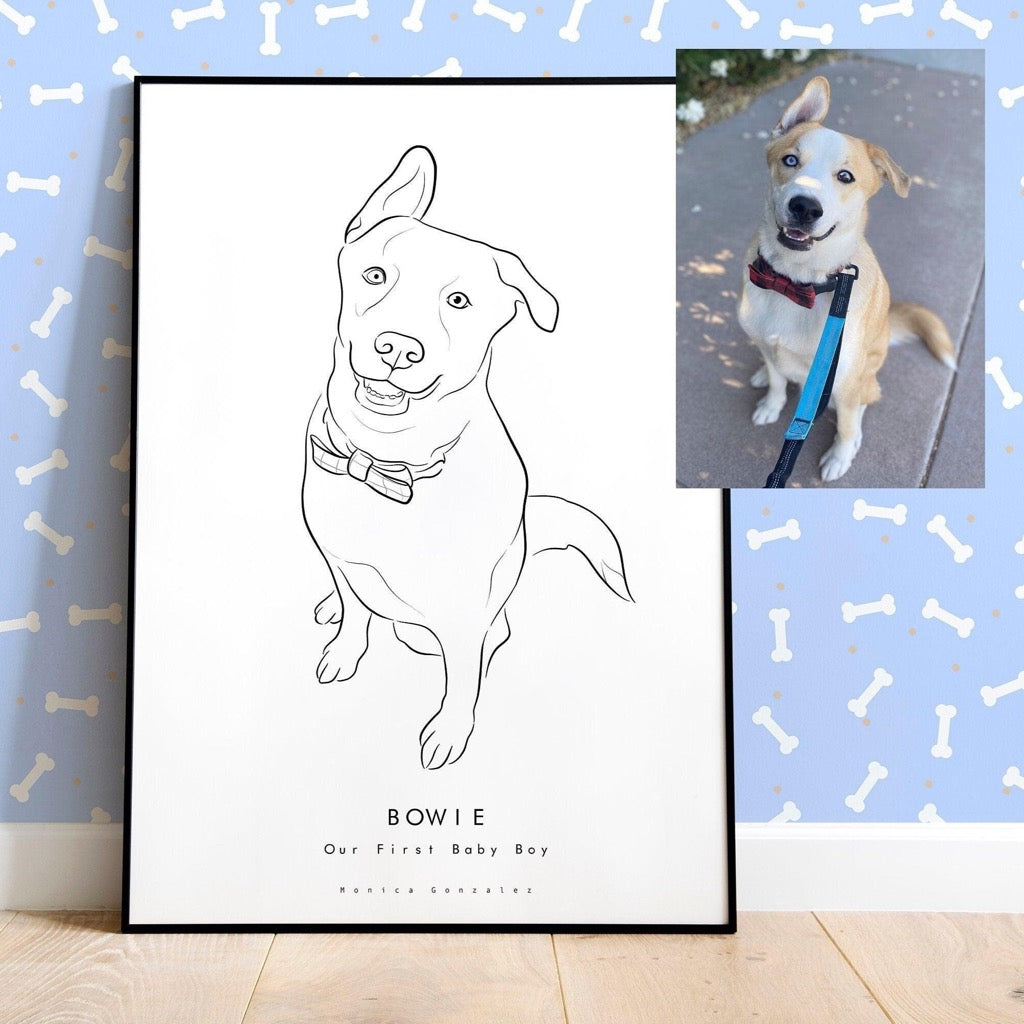CUSTOM PET PORTRAIT - Detailed line drawing - MonicagonzalezArt
